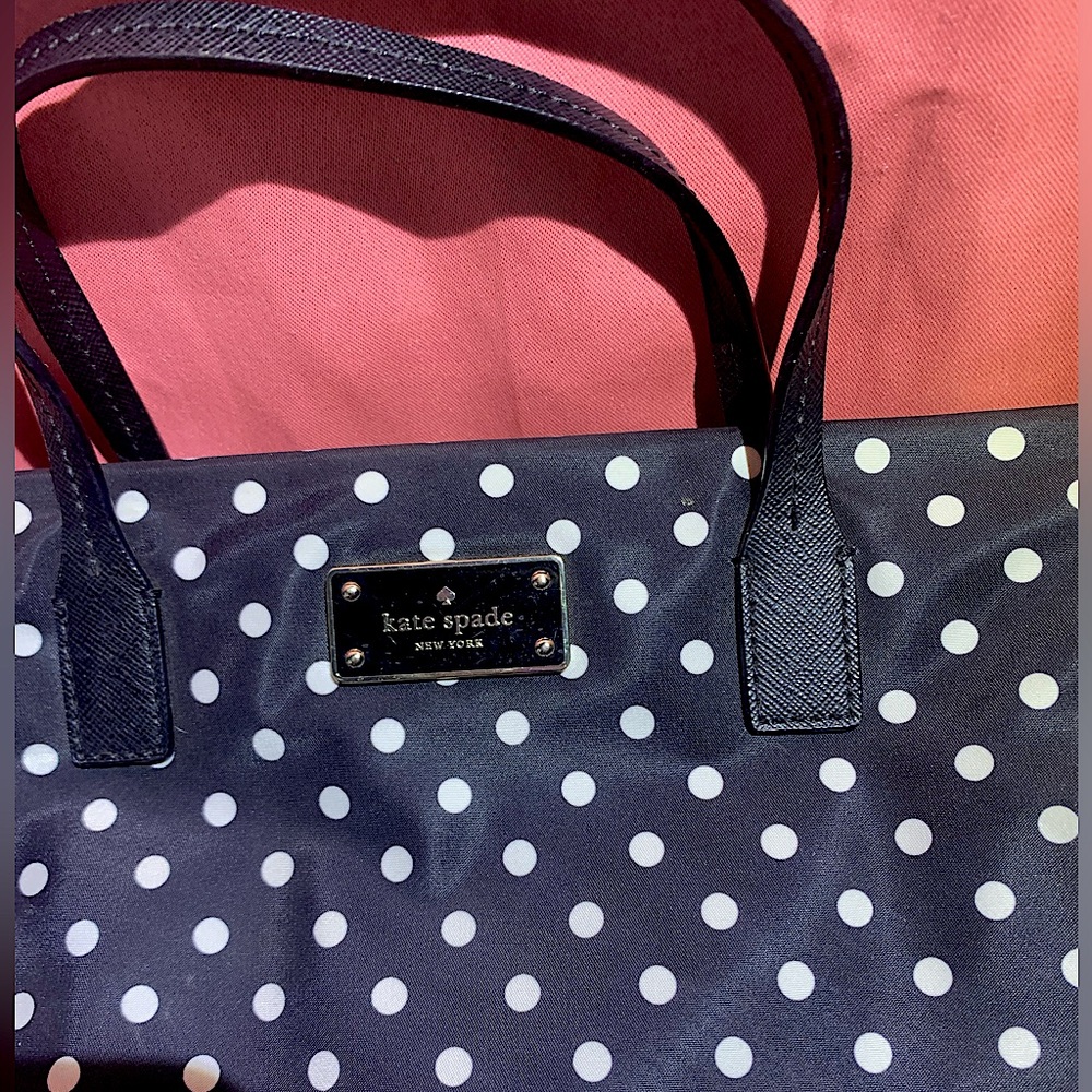 Kate spade black and white polka dot crossbody purse